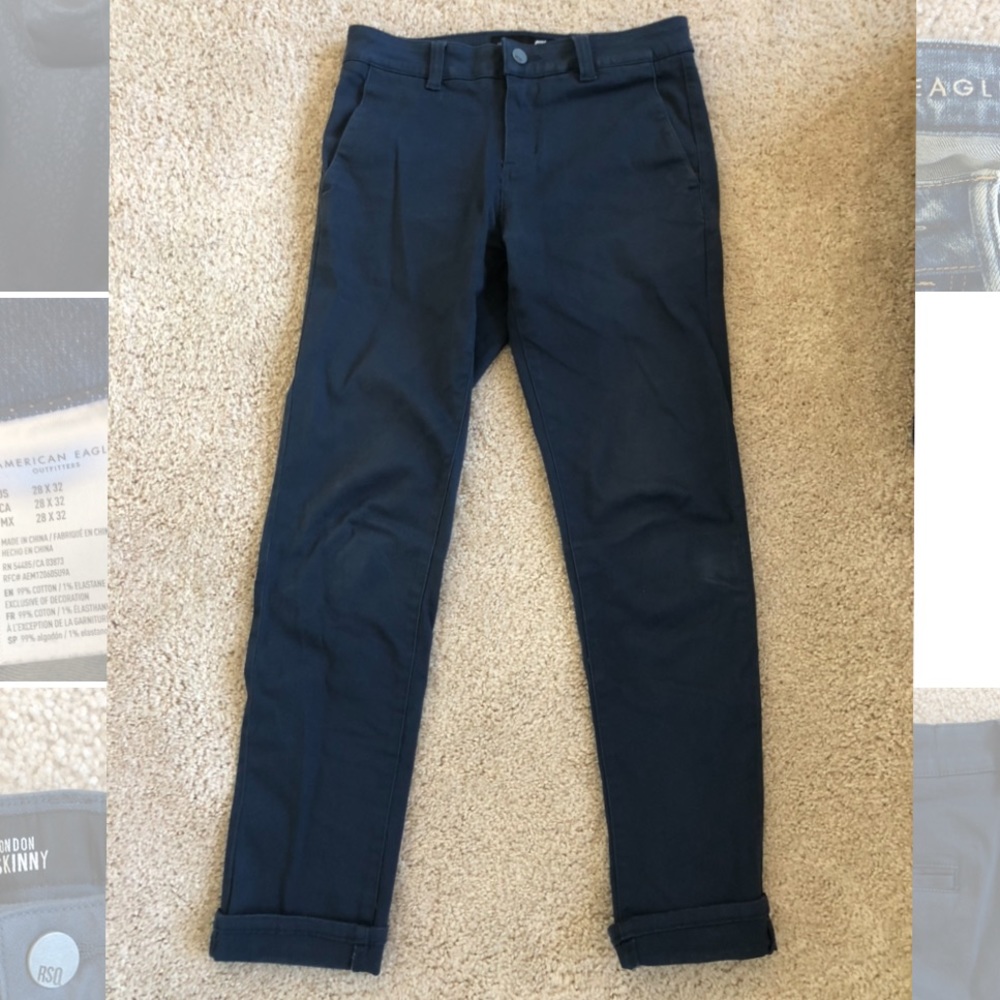 RSQ Navy Blue Skinny Khaki Pants